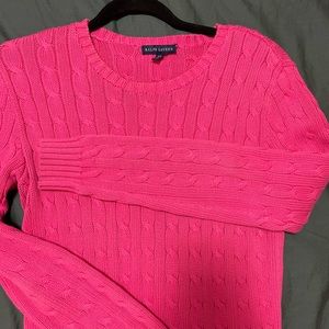 Cable-knit sweater - pink